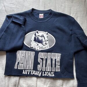 Vintage Penn State Nittany Lions Cropped Navy Crewneck